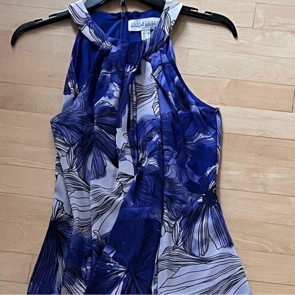 Badgley Mischka by Mark And James Floral Print Drape Front Maxi Dress 4 NWOT - Picture 8 of 14